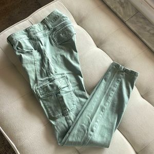 CAbi skinny leg cargos. Size 0, so cute! Sage green.